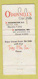 Matchbook Cover - O'Donnell's Sea Grill Washington DC Bethesda MD WEAR 30 Strike