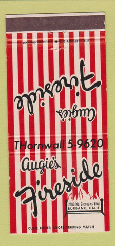 Matchbook Cover - Augie's Fireside Restaurant Burbank CA 30 Strike
