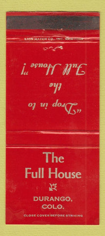 Matchbook Cover - The Full House Durango Colorado WEAR 30 Strike