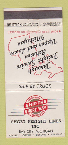 Matchbook Cover - Short Freight Lines Bay City MI 30 Stick