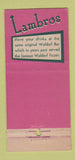 Matchbook Cover - Lambros Restaurant San Francisco CA 30 Stick