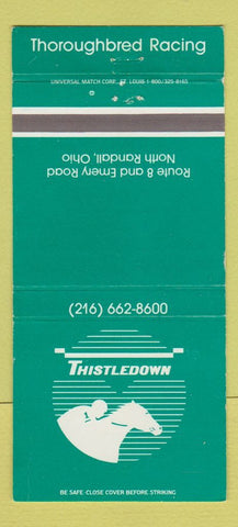 Matchbook Cover - Thistledown Horse Racing North Randall OH 30 Strike