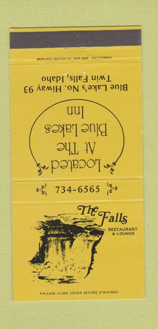 Matchbook Cover - The Falls Restaurant Blue Lakes Inn Twin Falls ID 30 Strike