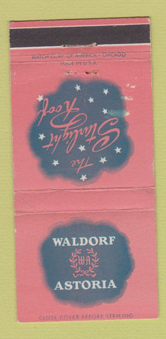 Matchbook Cover - Waldorf Astoria Hotel New York City Starlight Roof 30 Strike