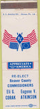 Matchbook Cover - Beaver County Commissioners Eli Corak