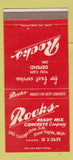 Matchbook Cover - Rocks Read Mix Concrete Grand Rapids MI SAMPLE 30 Strike