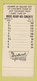 Matchbook Cover - Rocks Read Mix Concrete Grand Rapids MI SAMPLE 30 Strike