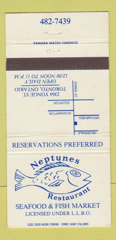 Matchbook Cover - Neptunes Restaurant Seafood Toronto ON 30 Strike
