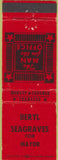 Matchbook Cover - Beryl Seagraves for Mayor