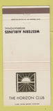 Matchbook Cover - Horizon Club Western Airlines 30 Strike