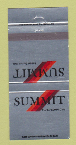 Matchbook Cover - Summit Frontier Summit Club Airline 30 Strike