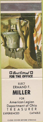 Matchbook Cover - Ermand Miller American Legion election