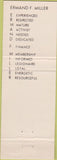 Matchbook Cover - Ermand Miller American Legion election