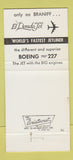 Matchbook Cover - Braniff Airlines Sao Paulo Brazil girlie 30 Strike