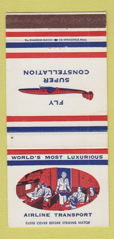 Matchbook Cover - Fly Super Constellation Airline Qantas 30 Strike