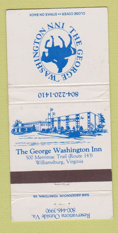 Matchbook Cover - George Washington Inn Williamsburg VA WEAR 30 Strike