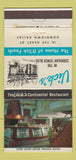 Matchbook Cover - Vick's Continental Restaurant Dallas TX 30 Strike
