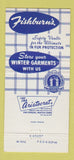 Matchbook Cover - Fishburn's Dallas TX Fur Storage 30 Strike