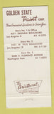 Matchbook Cover - Golden State Paint Wallpaper Los Angeles CA 30 Strike