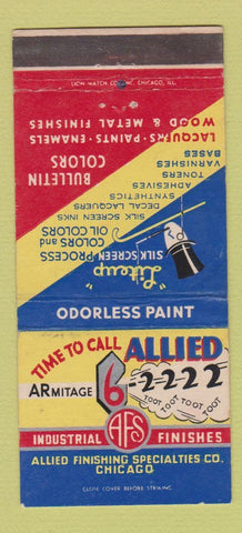 Matchbook Cover - Allied Finishsing Chicago IL 30 Strike