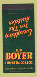 Matchbook Cover - Boyer Lumber Coal Omaha NE SAMPLE 30 Strike
