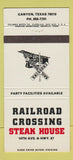 Matchbook Cover - Railroad Crossing Steak House Canyon TX 30 Strike