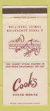Matchbook Cover - Cook's Steak House Los Angeles CA WRITING 30 Strike