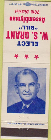 Matchbook Cover - WS Grant Election Assemblyman