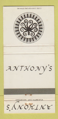 Matchbook Cover - Anthony's Restaurant 30 Strike