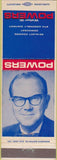 Matchbook Cover - Walter Powers 8th Assembly District