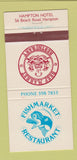 Matchbook Cover - Fishmarket Restaurant Beef Market Hampton Australia 30 Strike
