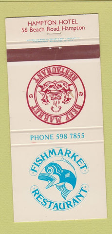 Matchbook Cover - Fishmarket Restaurant Beef Market Hampton Australia 30 Strike