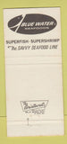 Matchbook Cover - Blue Water Seafood Cleveland OH 30 Strike