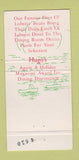 Matchbook Cover - Hugo's Kimball's Seafood Cohasset Harbor MA 30 Strike