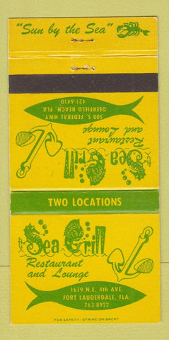 Matchbook Cover - Sea Grill Restaurant Lounge Fort Lauderdale FL 30 Strike