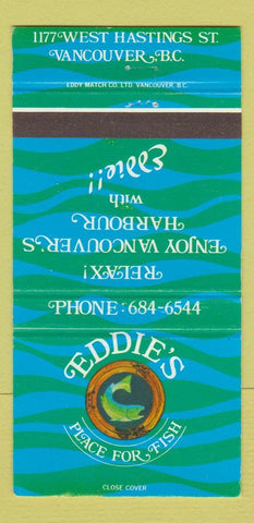 Matchbook Cover - Eddie's Fish Seafood Vancouver BC 30 Strike