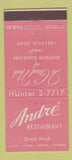 Matchbook Cover - Andre Restaurant Great Neck LI NY 30 Stick