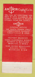 Matchbook Cover - Anchor Hydraulic Hose Assemblies Libertyville IL 30 Stick
