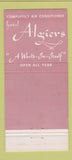 Matchbook Cover - Hotel Algiers Miami Beach FL 30 Stick