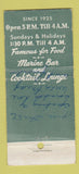 Matchbook Cover - Agostino's Sciacqua Bros Restaurant Chicago IL 30 Stick