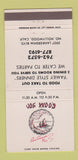 Matchbook Cover - Joe Woo's Chinese Restaurant North Hollywood CA 30 Strike