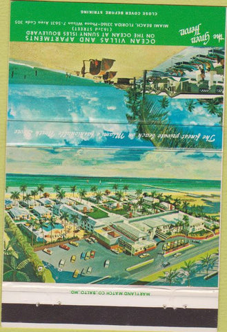 Matchbook Cover - Ocean Villas Miami Beach FL 40 Strike