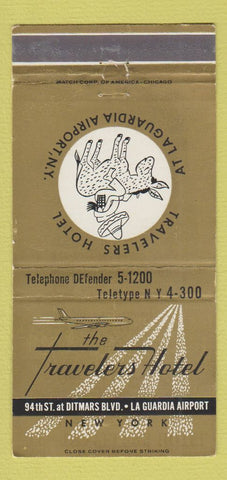 Matchbook Cover - Travelers Hotel New York City La Guardia Airport 30 Strike