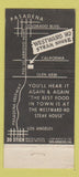 Matchbook Cover - Westward Ho Steak House Pasadena CA 30 Stick