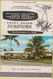 Matchbook Cover - Broadway Motor Court West Palm Beach FL 40 Strike