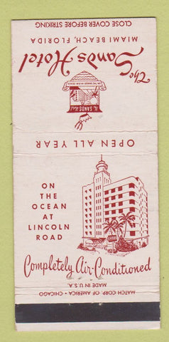 Matchbook Cover - Sands Hotel Miami Beach FL 30 Strike