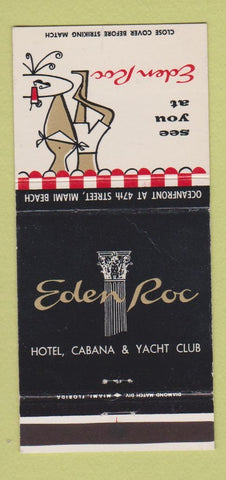 Matchbook Cover - Eden Roc Hotel Miami Beach FL WEAR 30 Strike