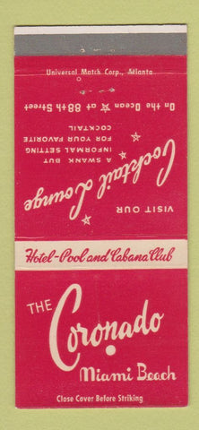 Matchbook Cover - Coronado Hotel Miami Beach FL 30 Strike