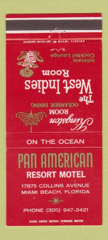 Matchbook Cover - Pan American Resort Motel Miami Beach FL 30 Strike