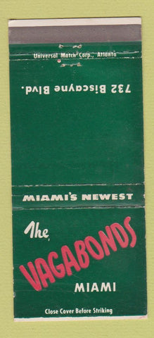 Matchbook Cover - The Vagabonds Miami FL 30 Strike